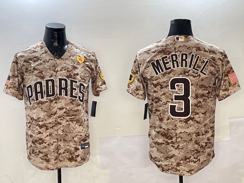 Men San Diego Padres 3 Merrill Camo Game 2025 Nike MLB Jersey style 8